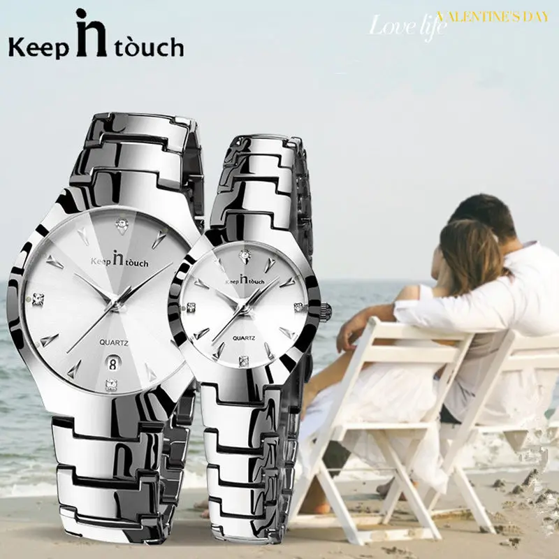 New Simple Men's&Women Watches Stainless Alloy  Quartz Couple Watches Ladies Luminous Waterproof Couple clock relogio masculino