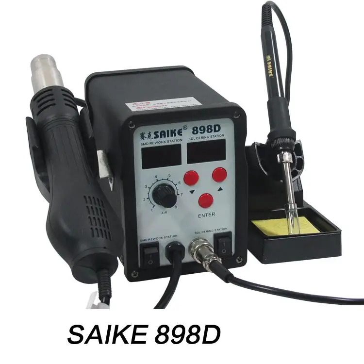 

SAIKE 898D 2 in 1 soldering station Hot air gun Solder Soldering iron soldering station 220V / 110V