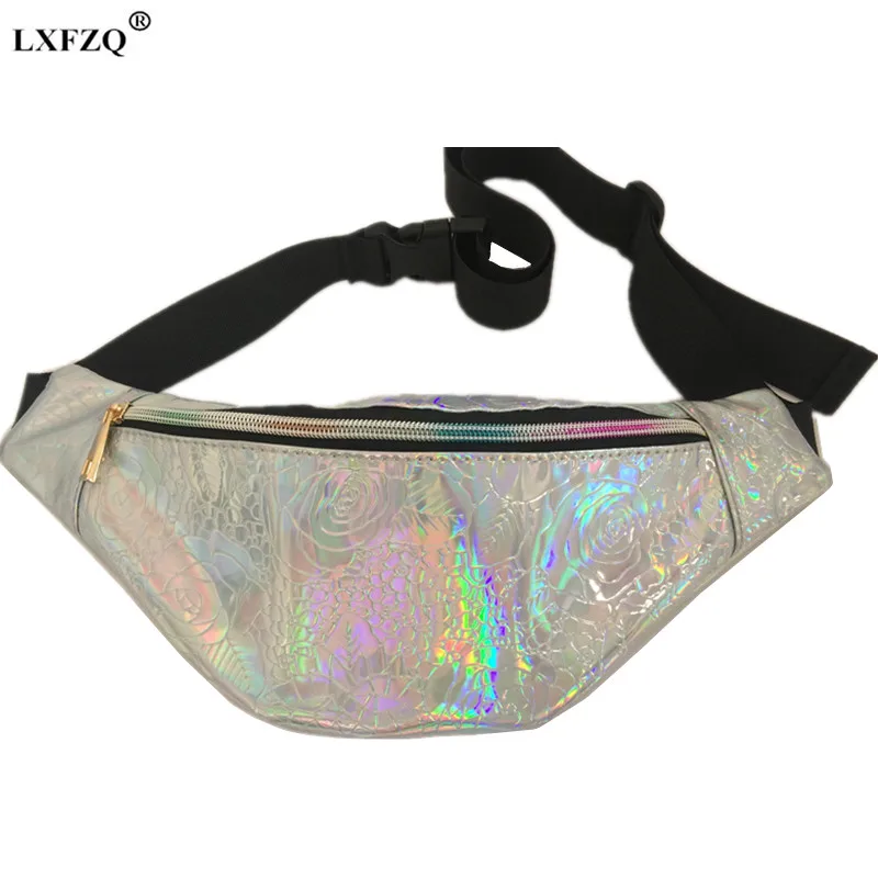 

NEW 2019 fanny pack for women laser leg bag pochete fashion reflective waist bag female shoulder bag women's handbags