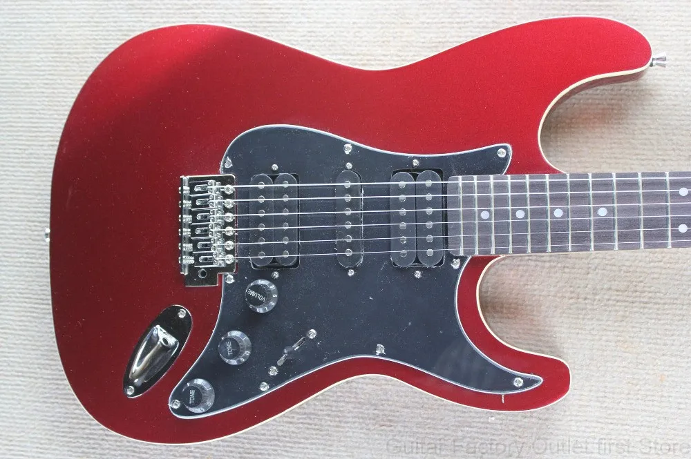 Factory store metal red candy STRAT signature black HSH pickups