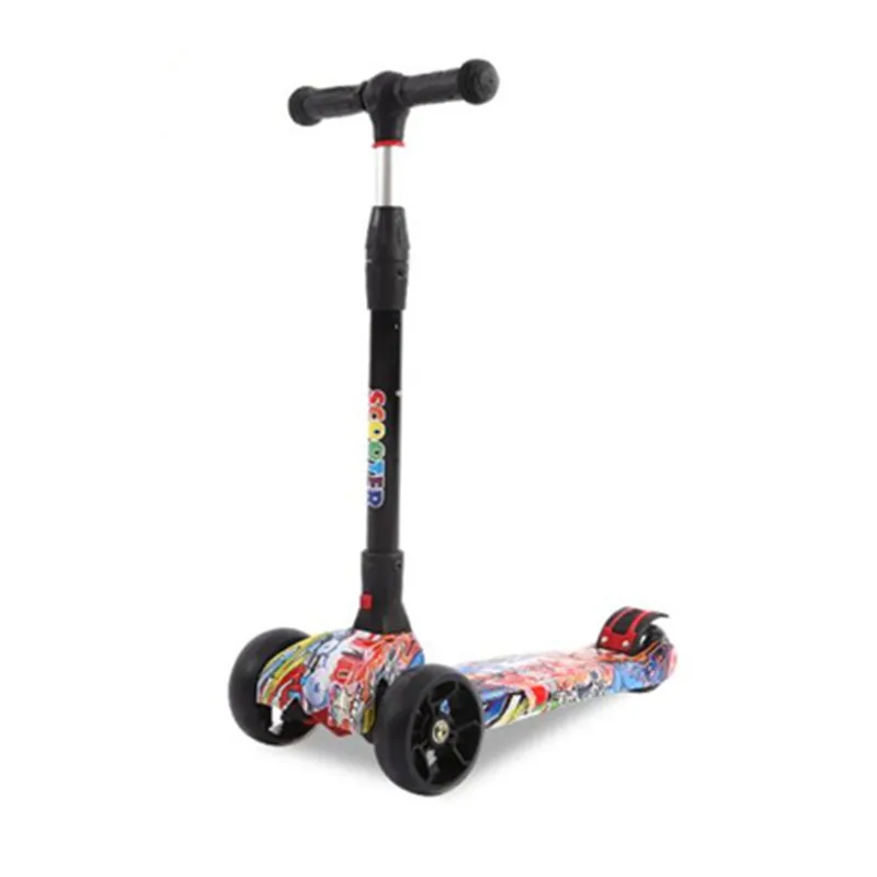 

Children's kick scooter folding Aluminum alloy kids skateboard Adjustable Height Flashing Light Wheel Foot Scooter Toys Gifts