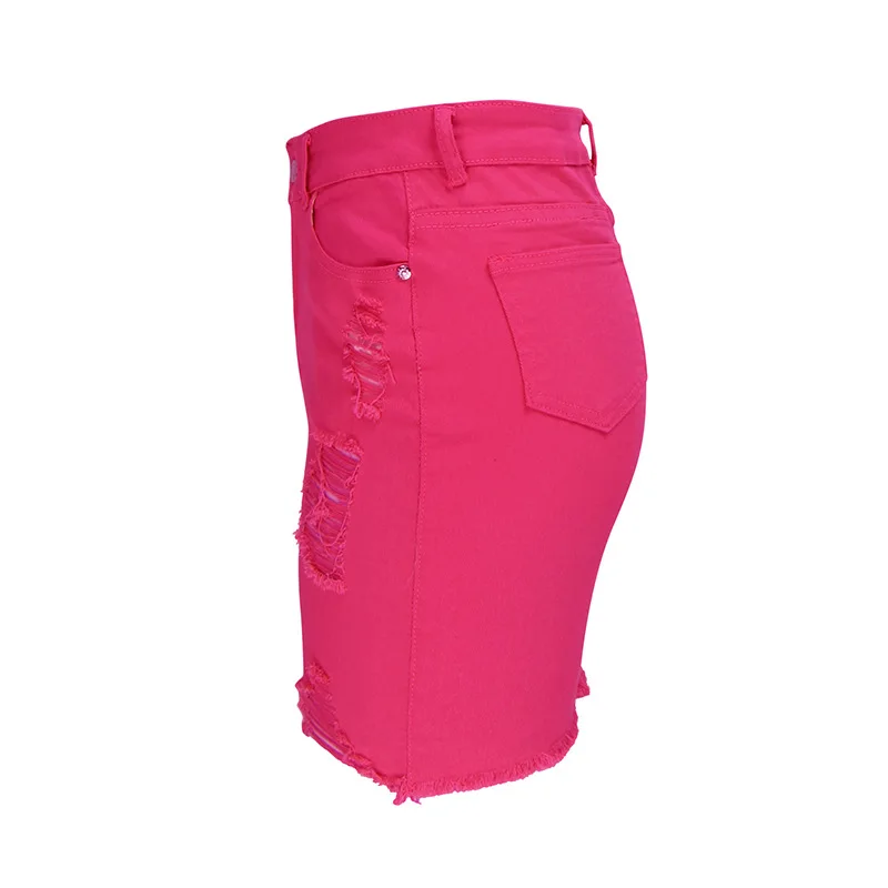 GBYXTY, женская летняя джинсовая юбка-карандаш с высокой талией, модная неоновая юбка с дырками и кисточками, Облегающая джинсовая мини-юбка ZL346
