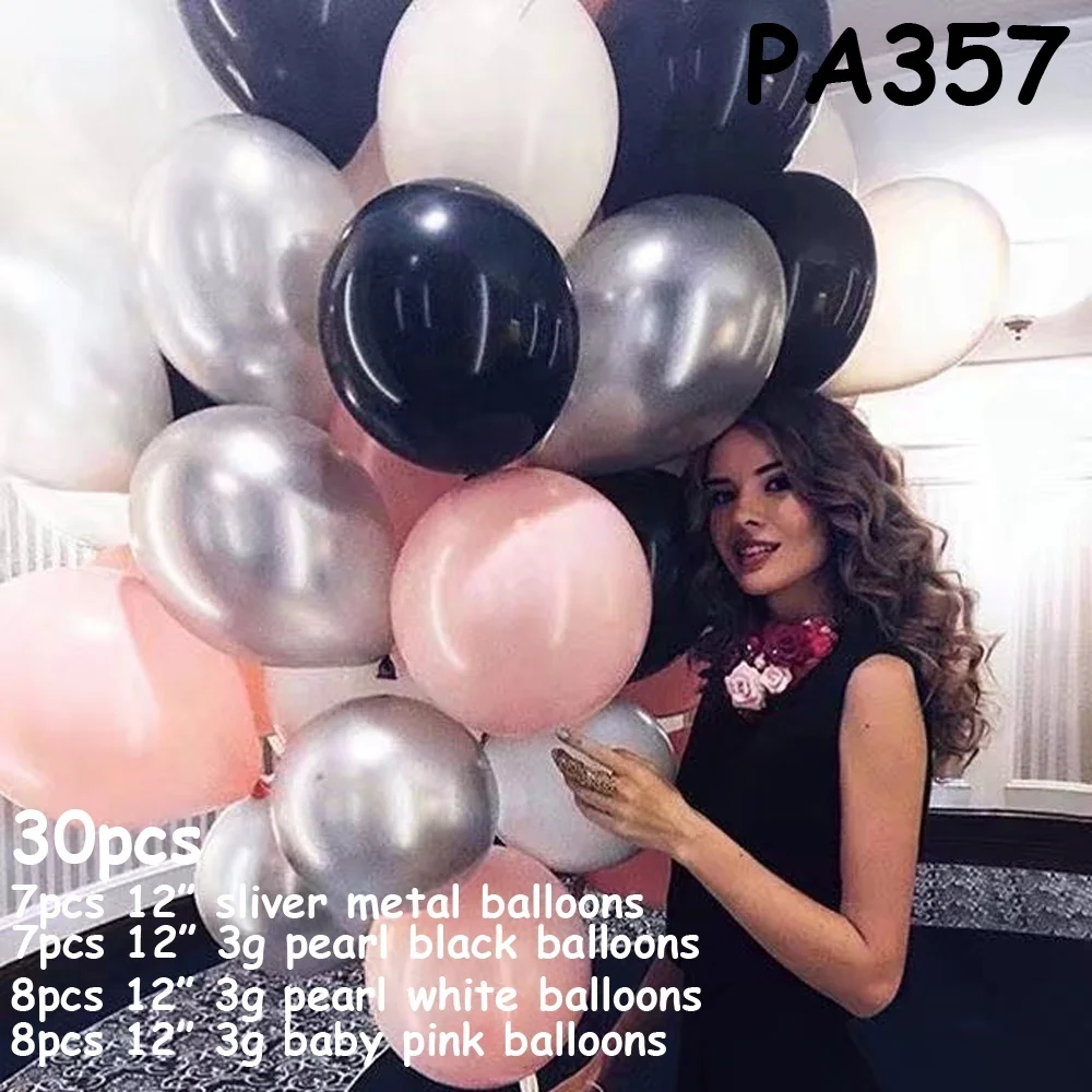 60 шт., розовое золото, металлическое конфетти, Balon, металлик, Balon, смешанный, потрясающий вид, для свадьбы, вечерние, принцесса, украшения, металлические шары - Цвет: PA357