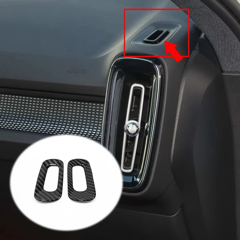 Для Volvo XC40 аксессуары ABS матовое/углеродное волокно переднее маленькое украшение для вентиляционного отверстия покрытие отделка автомобиля Стайлинг