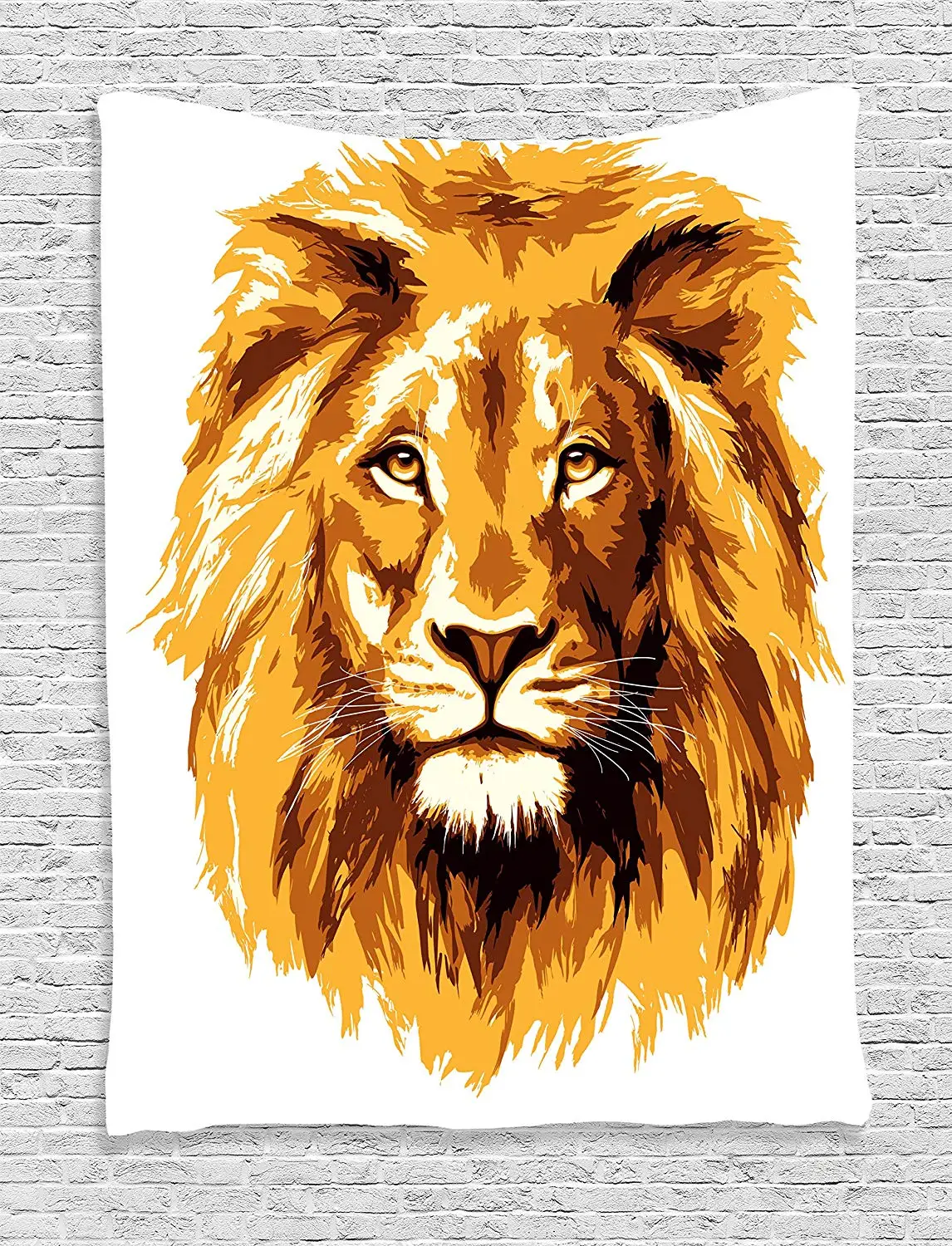 Animal Tapestry Lion King Biggest Cat in Africa Icon Forest Animals Tropic Artwork Theme Bedroom Living Room Wall Hanging | Дом и сад