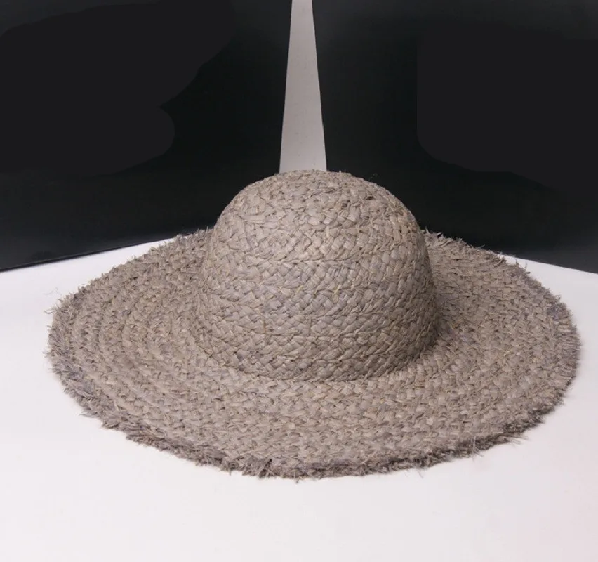 Летняя натуральная Складная соломенная шляпа от солнца из рафии с широкими полями, Женская пляжная однотонная Кепка, детская солнцезащитная Кепка s
