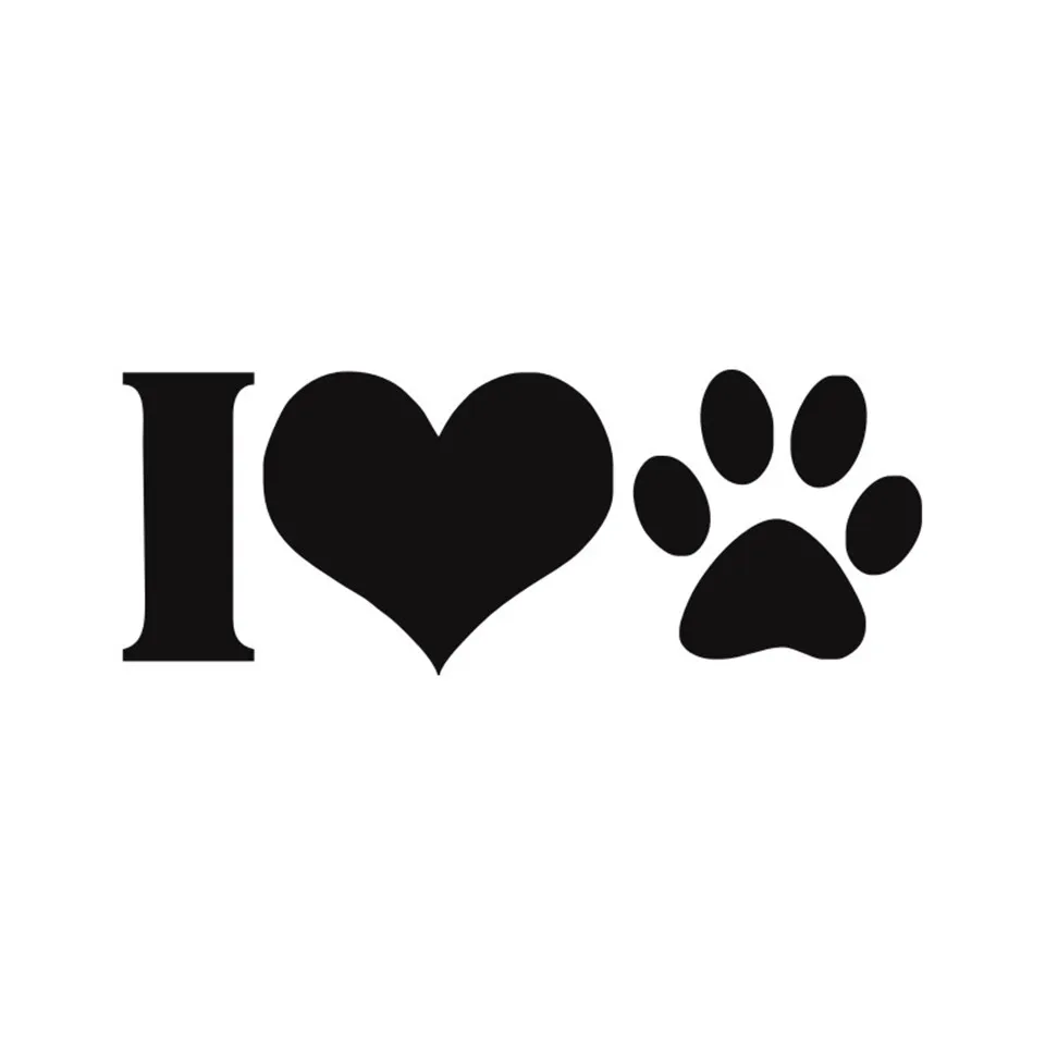 134.8 cm I LOVE Animal Dog Paw Print Vinyl Graphic Decal Car Sticker Decoration BlackSliverLaser Stickers for BWM Ford Toyota (8)