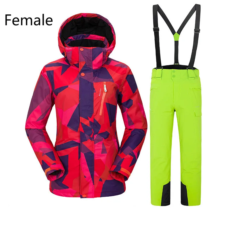 Открытый теплый и ветрозащитный мужской и женский лыжный костюм - Цвет: one