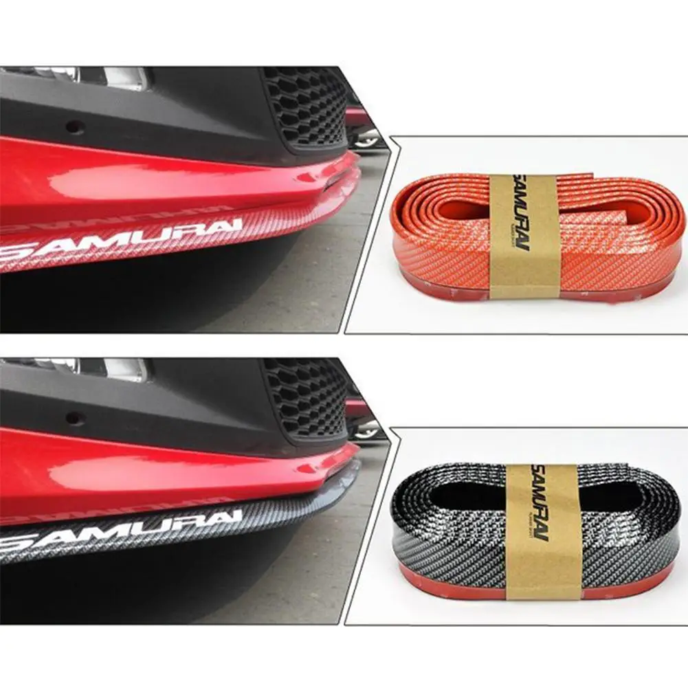 6*2,5 m Protector de coche parachoques delantero divisor de labios Universal de fibra de carbono parachoques de goma de estilo deportivo accesorios para picado de coche 6*2,5 m Protector de coche parachoques delantero divisor de labios Universal de fibra de carbono parachoques de goma de estilo deportivo accesorios para picado de coche