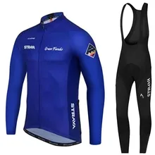 STRAVA темно-синий Pro Team с длинным рукавом Майки для велоспорта Ropa Ciclismo Майо Одежда для велоспорта Mtb Одежда для езды на велосипеде