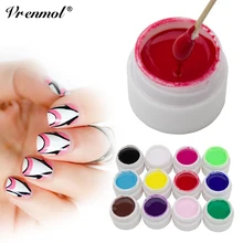 Vrenmol 12 цветов ногтей Живопись гель УФ-гель для ногтей чистый цвет нарисованная Живопись Дизайн ногтей маникюрный гель для ногтей лак