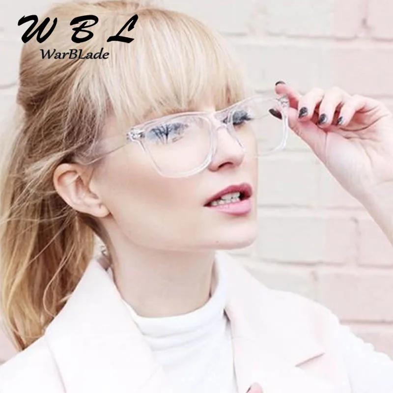 Eyeglasses Frames Square Eyeglasses Crystal Clear Transparent Frame