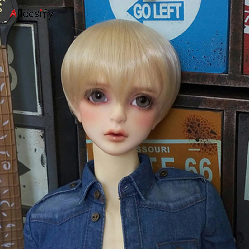 Allaosify bjd волосы ярмарка Размер 1/3 1/4 Мальчик короткие BJD парики Высокая температура волокна Для дяди куклы