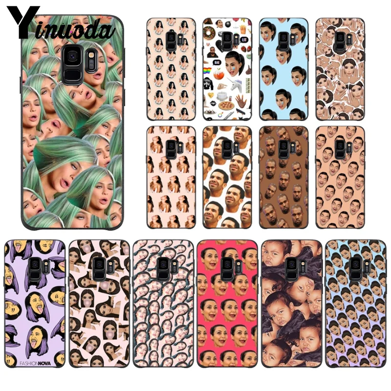 

Yinuoda Kimoji Kim Kardashian kanye kylie jenner Popular Cell Phone Case Cover For GALAXY s7 edge s8 plus s9 plus s6 edge s10