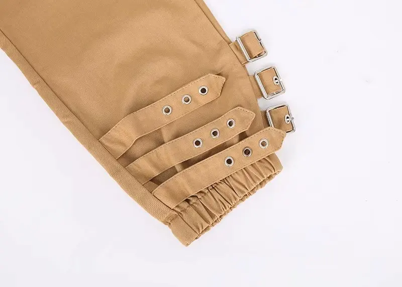 2019 последние весенние модные брюки карго женские с высокой талией Stresswear хаки