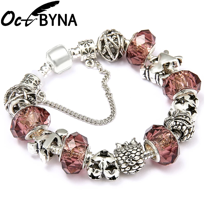 

Otcbyna Dropshipping AAA Zircon Chain Type Charm Bracelet for Women Fits Brand Bracelet Jewelry DIY Making Accessories Gifts