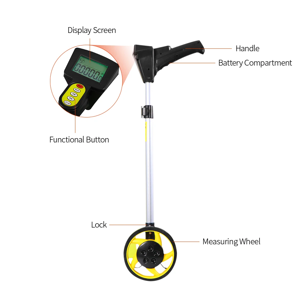 159 мм складное колесо измеряющее растояние складное цифровое колесо измеряющее растояние ручное колесо дальномер