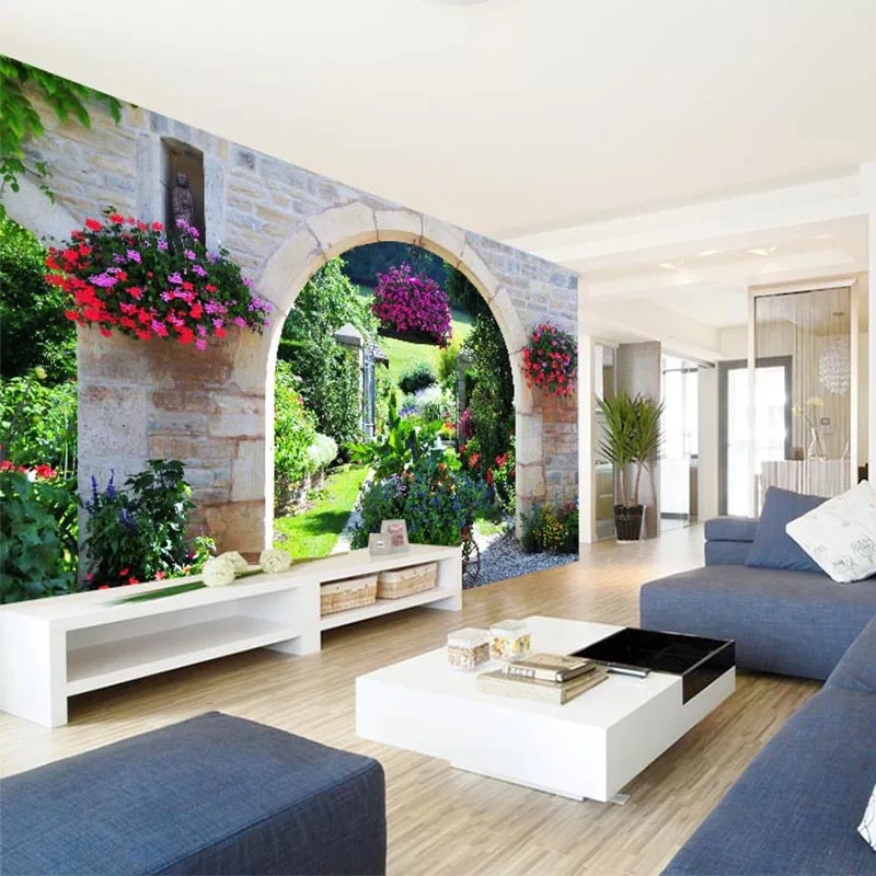 Mural 3D de pared Jardín Mediterráneo Floral MURALES 3D DE PARED Naturaleza Negocios Novedades