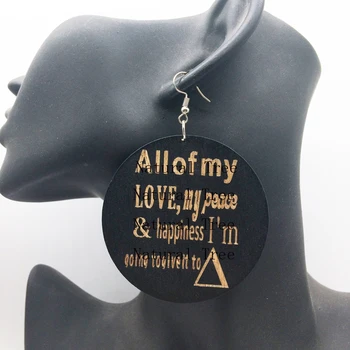 

All my love to delta sigma theta Wooden Earrings