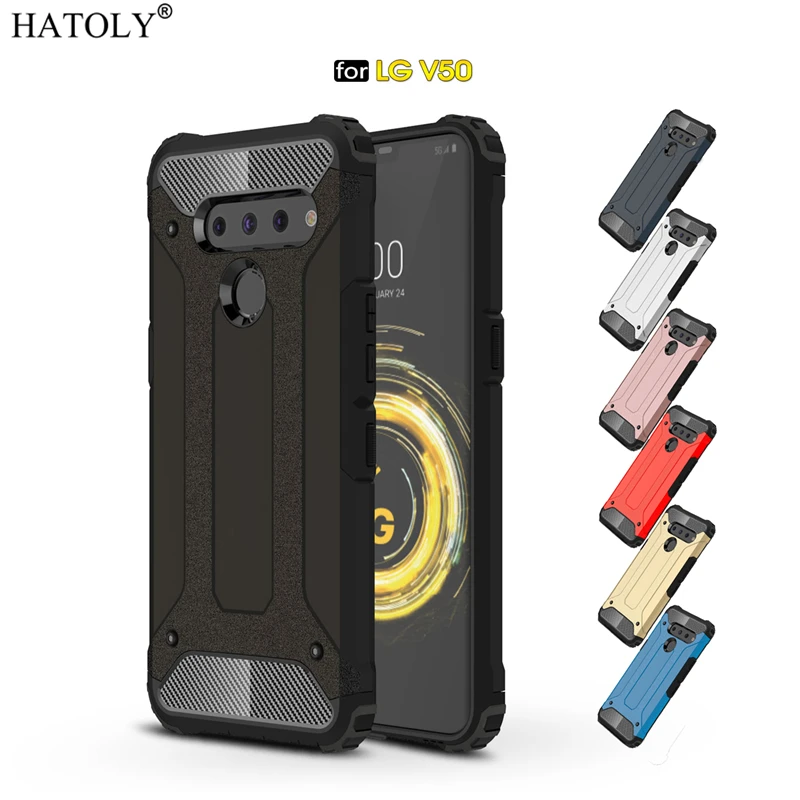 

For Cover LG V50 ThinQ 5G Case For LG V40 V50 LM-V500N Silicone Rubber Shockproof Armor Bumper Phone Case For LG V50 Cover 6.4"