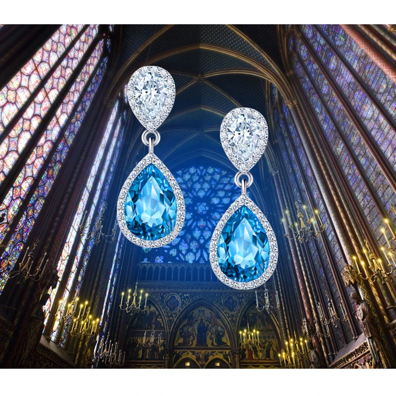 Женские серьги с синим кристаллом 5 цветов|earrings for women|fashion earrings womenearrings women fashion |