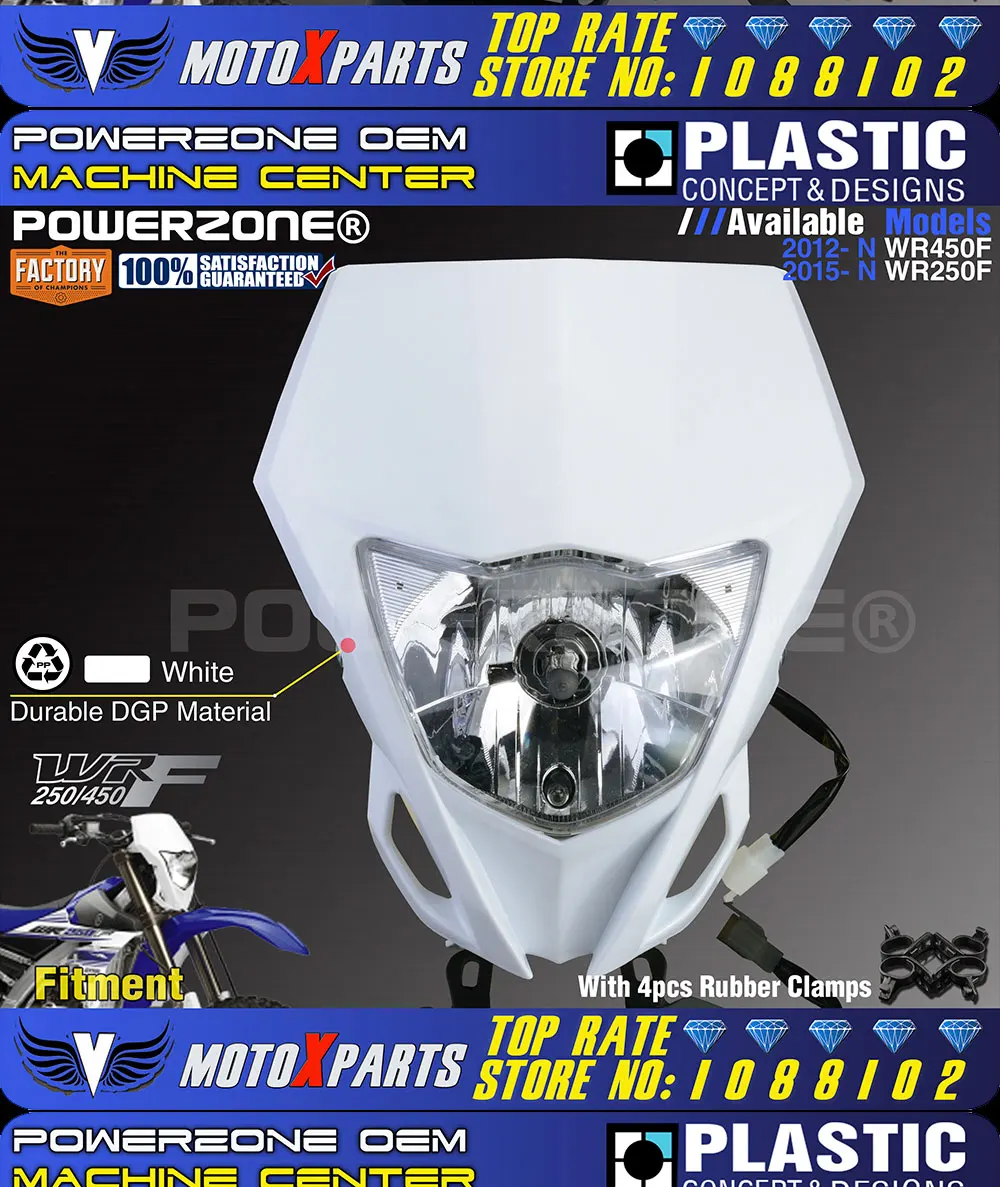 Powerzone мотоциклетные фары для YAMAHA WR250F- WR450F MX эндуро Байк Универсальный CRF YZF DRZ KLX