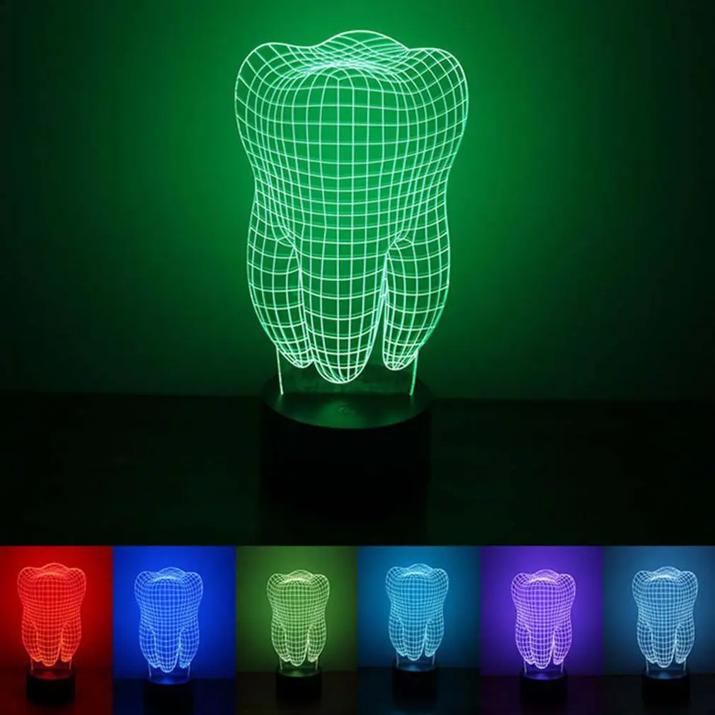 Красочный 3D ночник зубы ночник Уход за глазами прикроватный ночник украшение дома подарок на день рождения