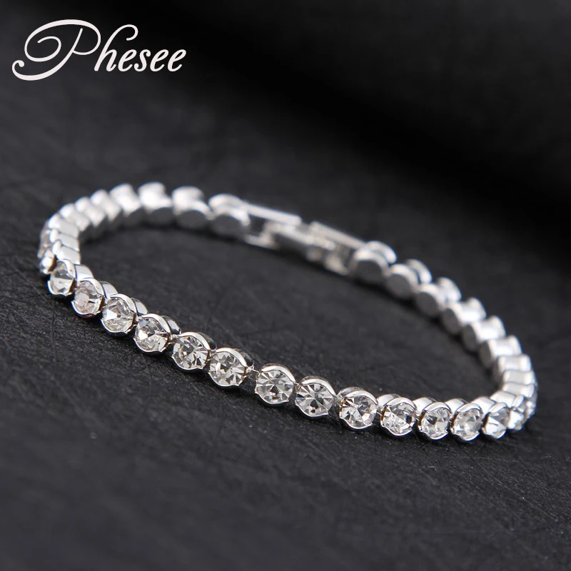 Novo Design de Alta qualidade Banhado A Prata Moda charme Brilhante Áustria Cristal Pulseiras & Bangles Acessórios Femininos Atacado