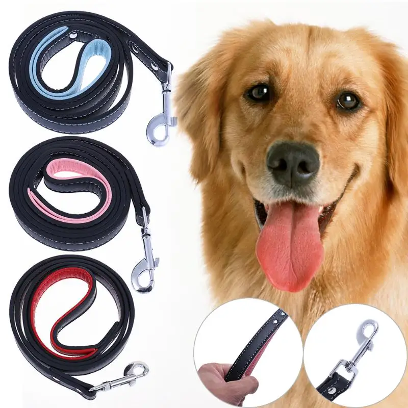 Puppy Dog Leashes Microfiber Leather Pet Dogs Cat Lead Extending
