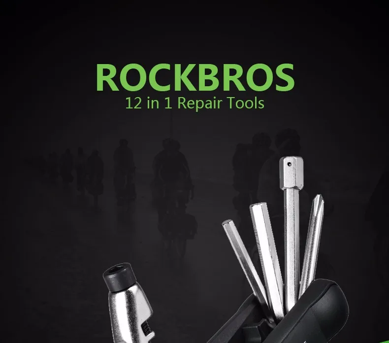 ROCKBROS 12 в 1 многофункциональные Mtb велосипедные Инструменты для ремонта велосипеда спицы цепь для ключа устройство для извлечения заклепок Набор инструментов Набор Аксессуаров