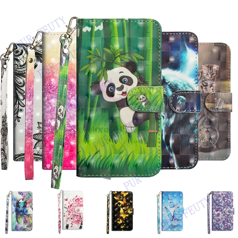 

Flip Wallet Cases for Huawei Y6 2017 MYA L11 L41 Panda 3D Cute for Huawei Y 5 2017 MYA-L22 MYA-U29 Y5 III PU leather Phone Cover