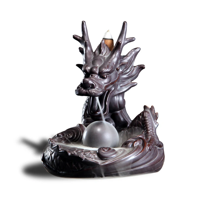 Creative Ceramic Dragon Incense Burner Home Vintage Decoration Decor