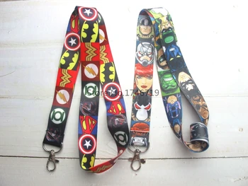 

New 50 pcs cartoon Avengers Super hero Key Chains Neck Strap Keys Camera ID Card Lanyard DH-17