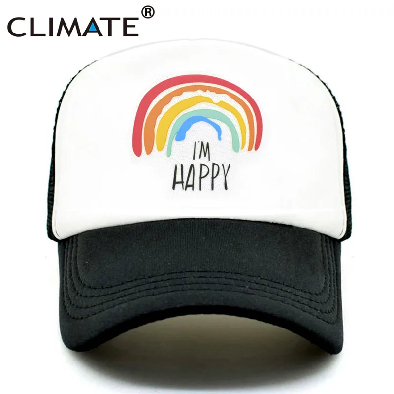 Климата Семейные комплекты Кепка-бейсболка папа шапки для мам Прохладный счастливая шляпа Кепки летняя яркая сетчатая Бейсболка Шапки для Для мужчин Для женщин детей - Цвет: Black