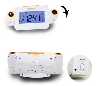 

Electronic Alarm Clock LCD Display Snooze LED Backlight Bell Timer Projection Digital Alarm for Bedroom Night Light