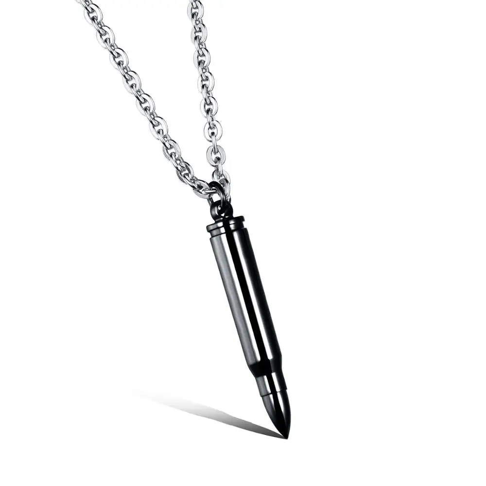 Keepsake пулевидная урна ожерелье из нержавеющей стали секретный отсек Коробка-серебро, золото, черный - Окраска металла: Black