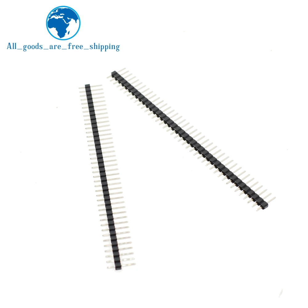 

10pcs TZT 40 Pin 1x40 Single Row Male 2.54 Breakable Pin Header Connector Strip for Arduino Black