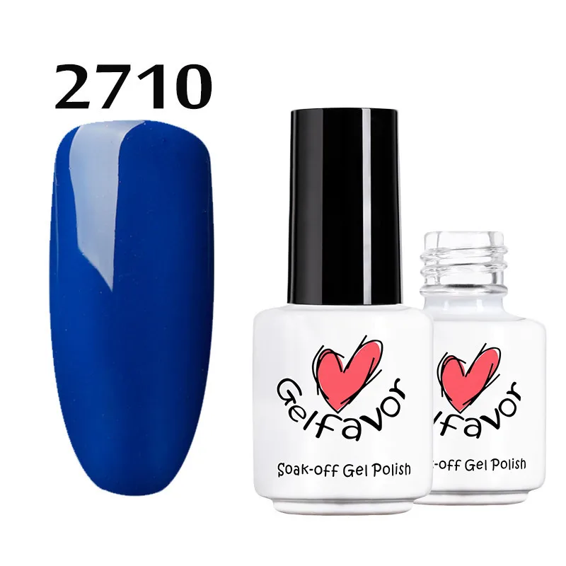 Gelfavor 7 мл чистый цветной Гель-лак для ногтей Дизайн ногтей маникюр необходимо верхнее Базовое покрытие можно замочить от УФ светодиодный Полупостоянный Гель-лак - Цвет: 2710