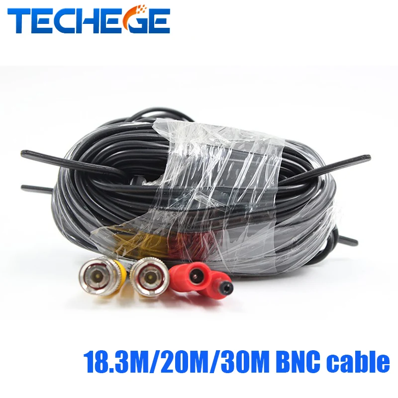 Techege 18.3M/20M/30M BNC cable Power video Plug and Play Cable for CCTV Camera and DVR Techege 18.3M/20M/30M BNC cable Power video Plug and Play Cable for CCTV Camera and DVR