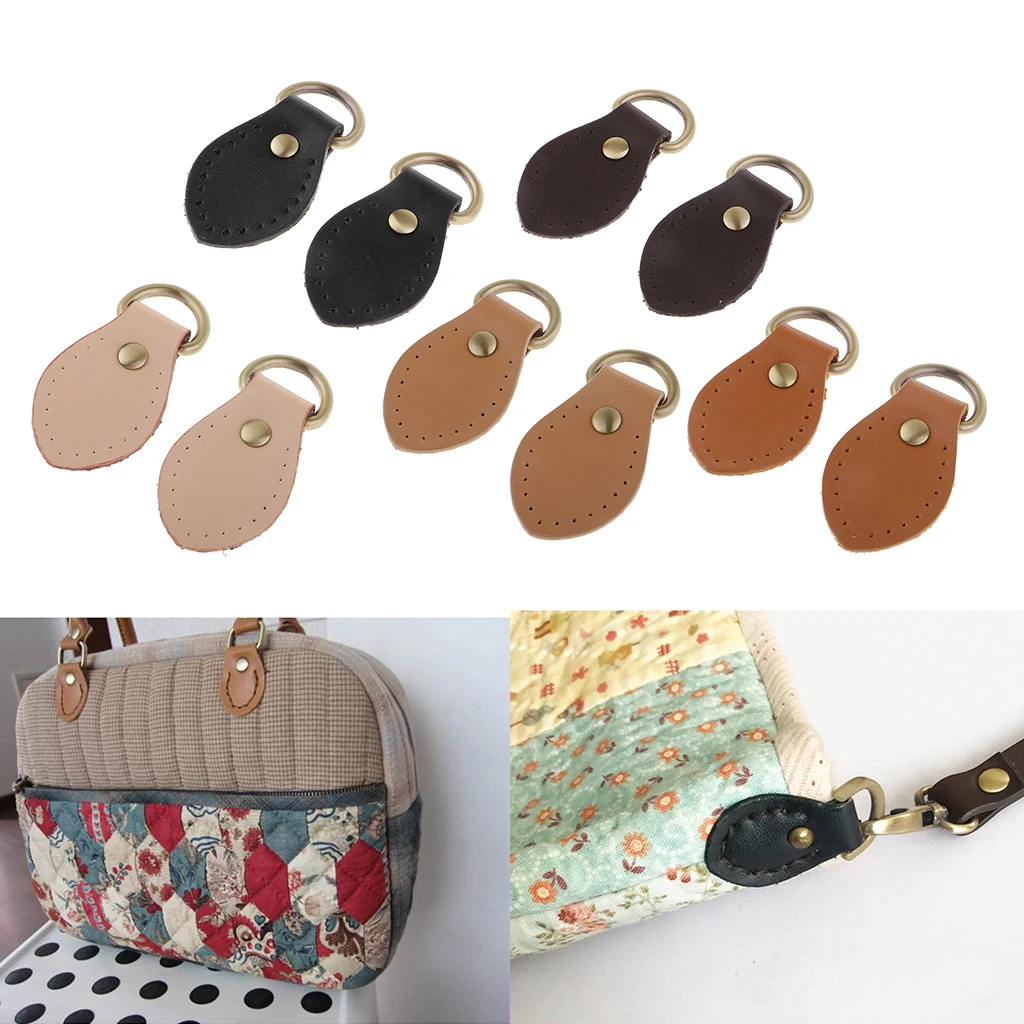 2pcs Sew on Leather Handle Buckles Tabs DIY Shoulder Bag Handbag Replacement