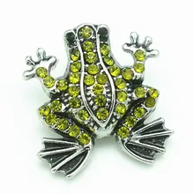 Модные красивые прекрасные Стразы-лягушки 22 мм Металлические Кнопки подходят для DIY 18 мм ювелирные изделия оптом KZ1518