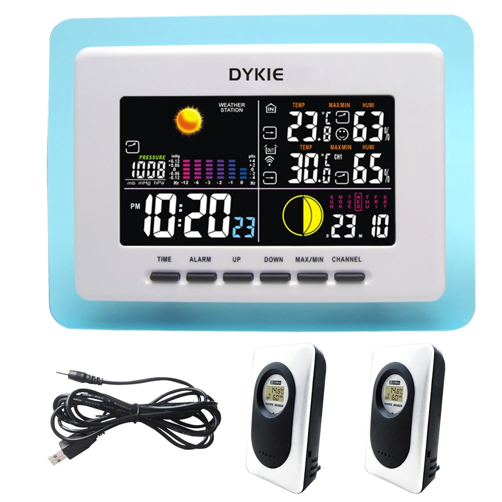 

LED Digital Wireless Weather Station Indoor Outdoor Temperature Humidity RCC DCF Radio Controlled Clock Date Calendar Barometer