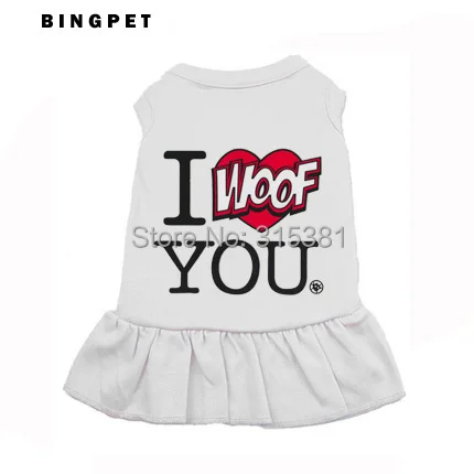 Ba1003/20 I Woof You платье для собак летняя одежда и кошек товары домашних животных|supplies