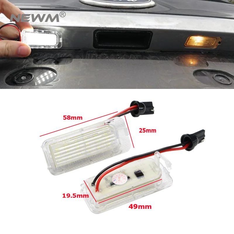 

2Pcs 12V LED License Plate Light Number Plate Bulbs Lamp For Ford/Fiesta/Focus/Kuga/C-MAX/Mondeo/Galaxy/Grand Car Light
