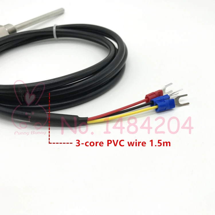 1x PT100 SUS304 Корпус платинового Температура Сенсор G1/4 нить зонд 80 мм диаметр = 6 мм 1,5 м ПВХ 3-провод с сердечником