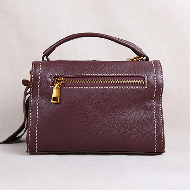 AETOO Leather women's small bag, one-shoulder slanted bag, head leather hand-held small square bag