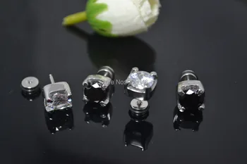 

20pcs NEW Shine CZ Plugs Body Jewelry- Cheat Plugs Fake Ear Plug CZ Ear Studs/Earring Illusion Tunnel Men Jewelry Gift