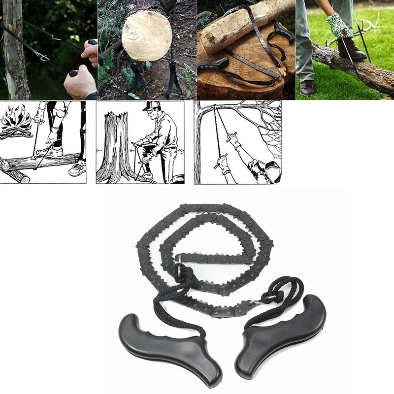 

Camping Hiking Emergency Survival Hand Tool Gear Pocket Chain Saw ChainSaw Foldable Outdoor Handle Saws