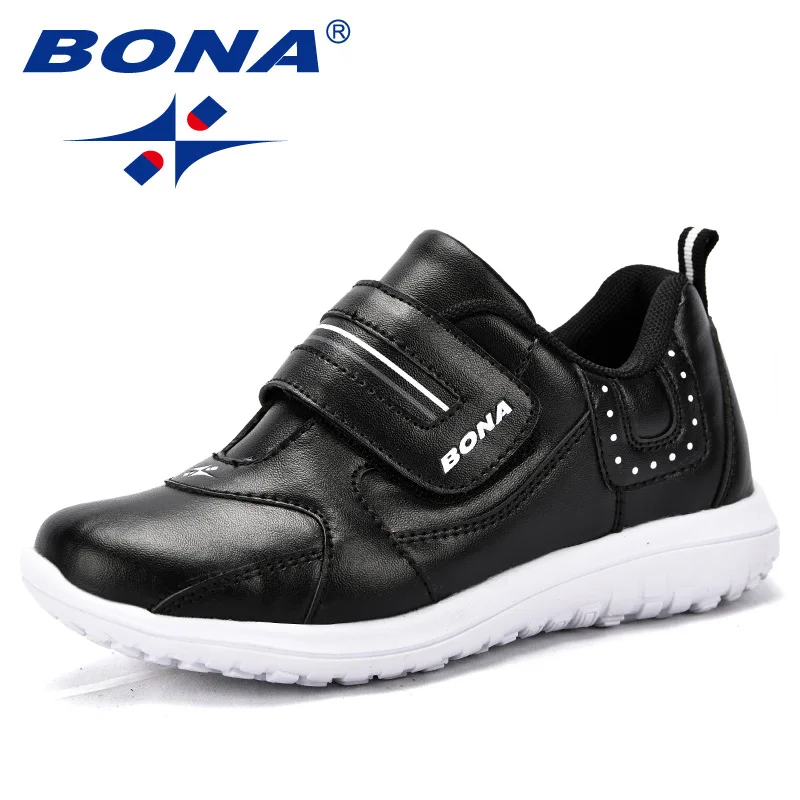 بونا جديد وصول الكلاسيكية نمط الأطفال رياضية هوك و حلقة الاصطناعية الفتيات حذاء كاجوال في الهواء الطلق الفتيان حذاء فاخر ضوء