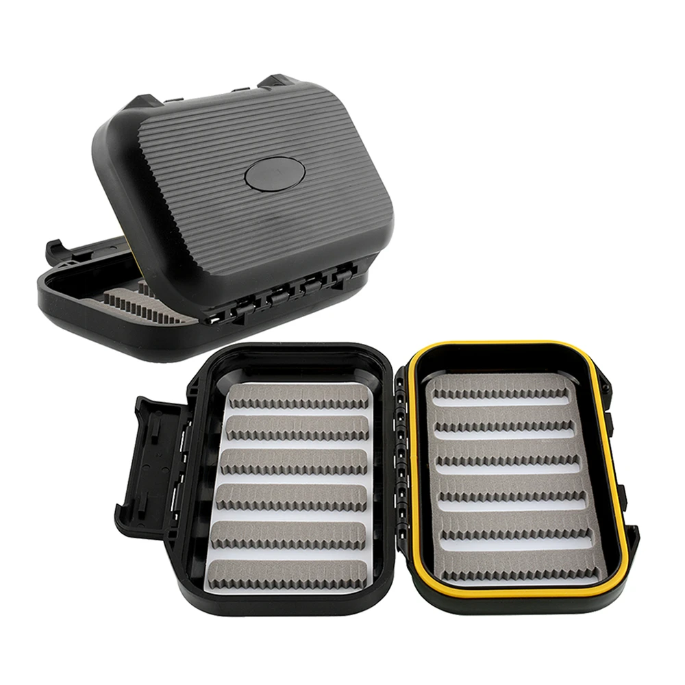 

Small Fly Fishing Tackle Boxs 136*86*36mm ABS Plastic Double Side Slit Foam Waterproof Fly Box For Fishing Hook Storage Box Case